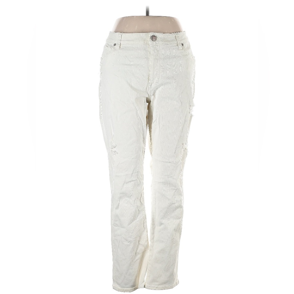 CAbi White Straight Leg Jeans SIZE 16